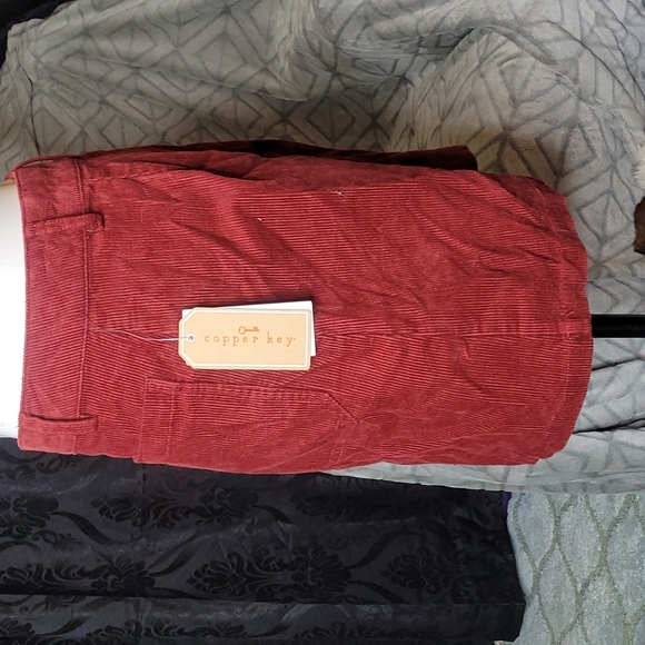 Copper Key Maroon Corduroy Skirt - Picture 2 of 4
